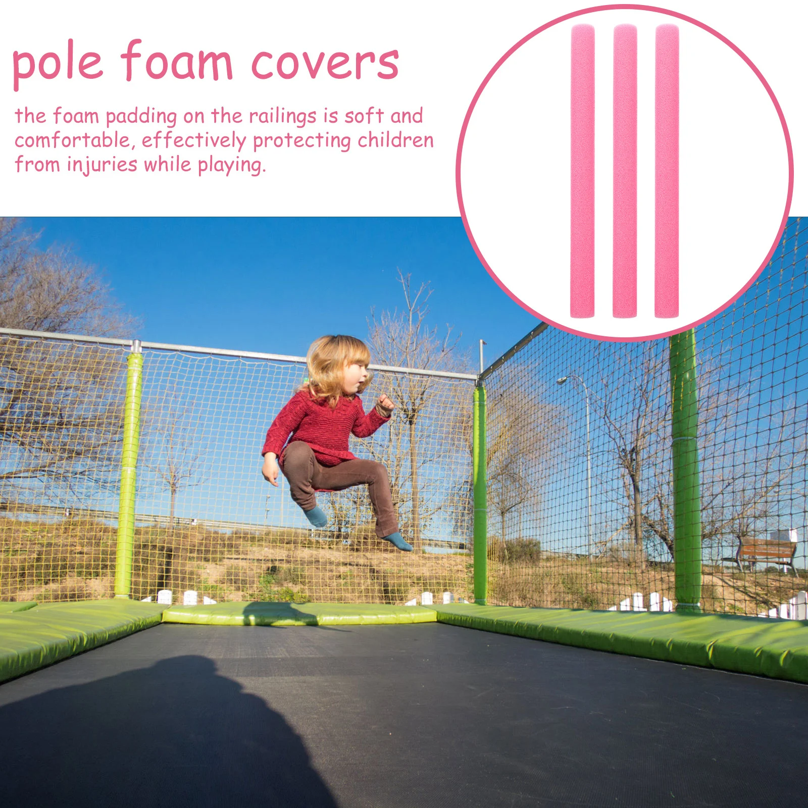 6 قطعة أقطاب الترامبولين غطاء الإسفنج حالة المضادة للتصادم درابزين سياج أنابيب الحشو رغوة استبدال الضميمة الملحقات