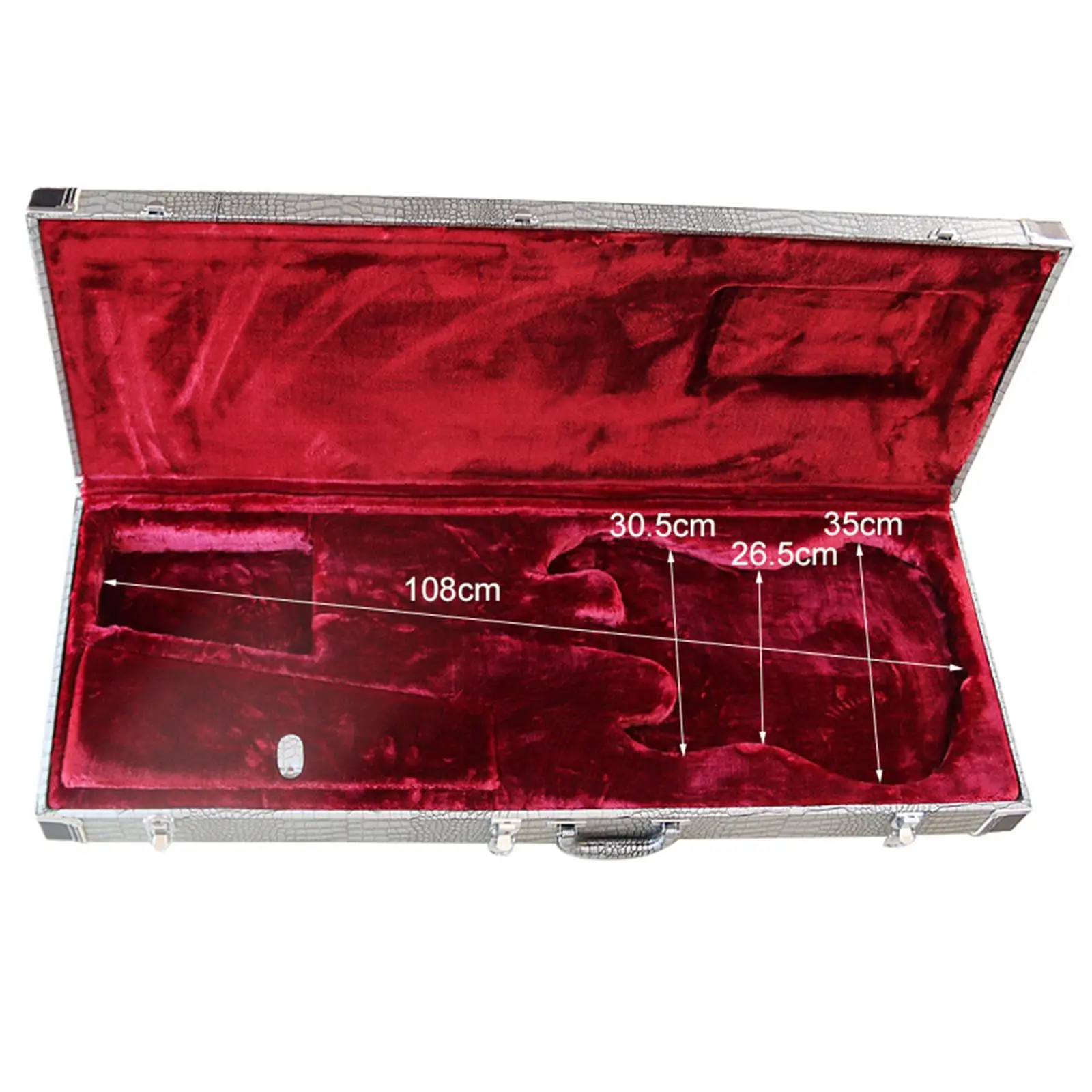 Lockable Electric Guitar Hard Case Padded Shock Absorbing PU Leather Hardshell Storage for Musician Travel and Studio