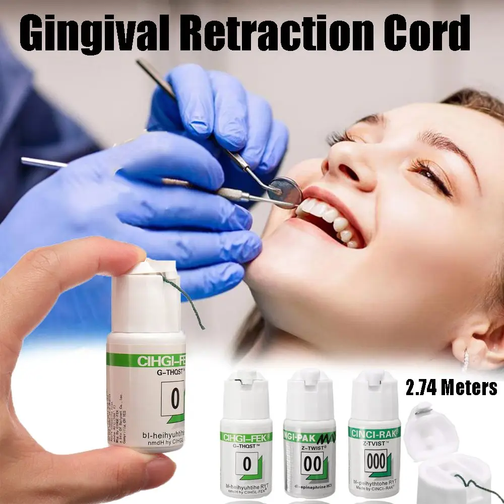 Knitted Cotton Oral Consumables Medical Dentist Material Dental Thread Gingival Line Gum Line Gingival Retraction Cord