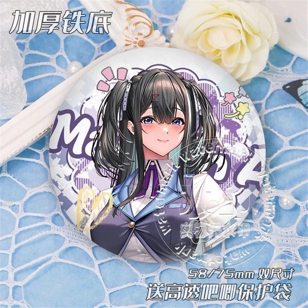 58mm Anime Amakano‌ Dear Girlfriends Kurohime Yuuhi Tsutamachi Chitose Cosplay COSTUME Badge Pin SPTE Tinplate Brooch Porp