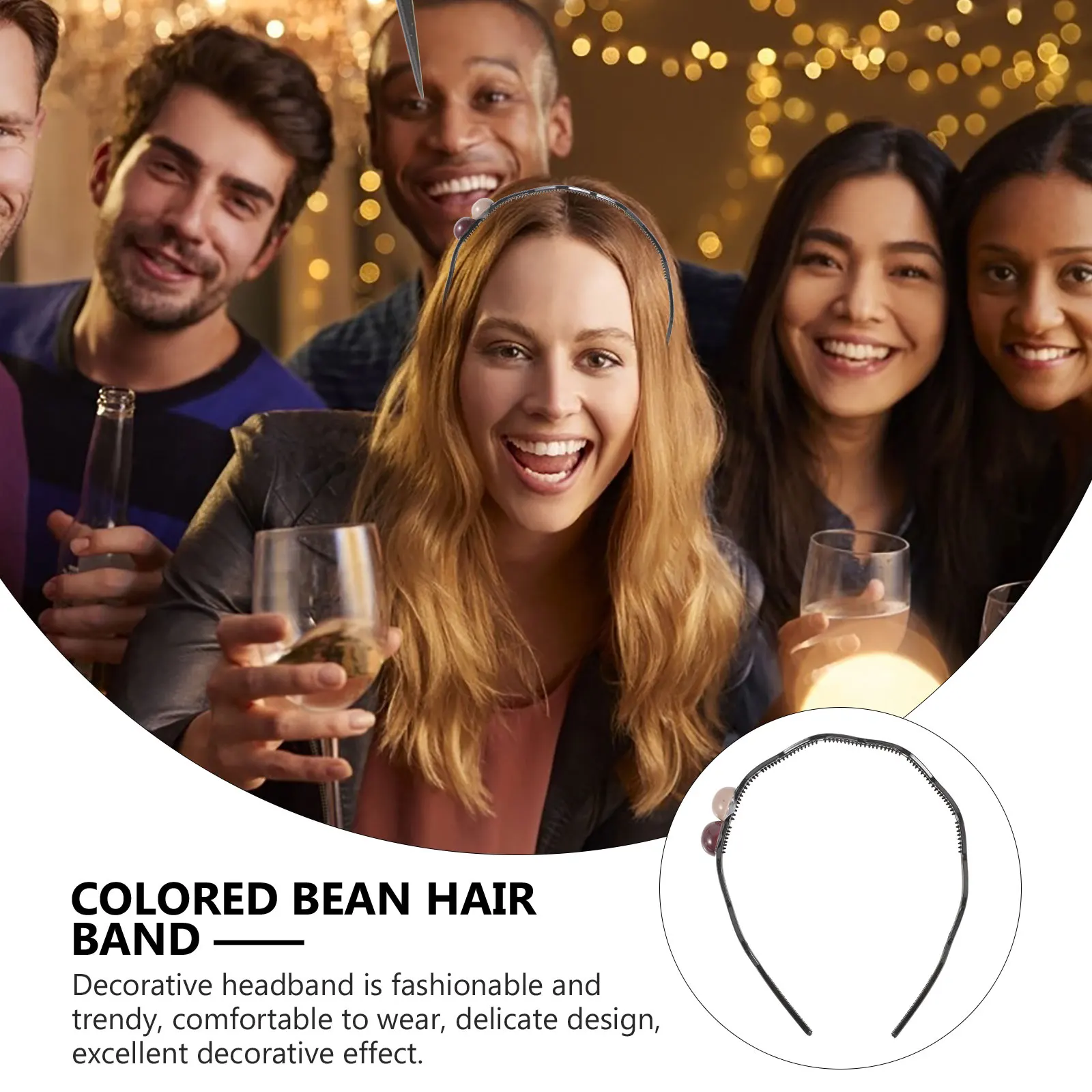 

2Pcs Trendy Double Ball Headband Cute Decorative Accessory for Women Girls Elegance Outfit Travel Work Special Occasions