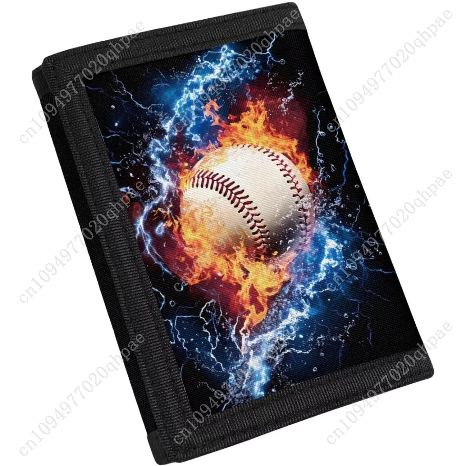 محفظة Rnyleeg ثلاثية الطي للمراهقين والأولاد والبنات محفظة بيسبول Fire Flash للأطفال خفيفة الوزن ومحفظة للعملات المعدنية للأطفال Birt