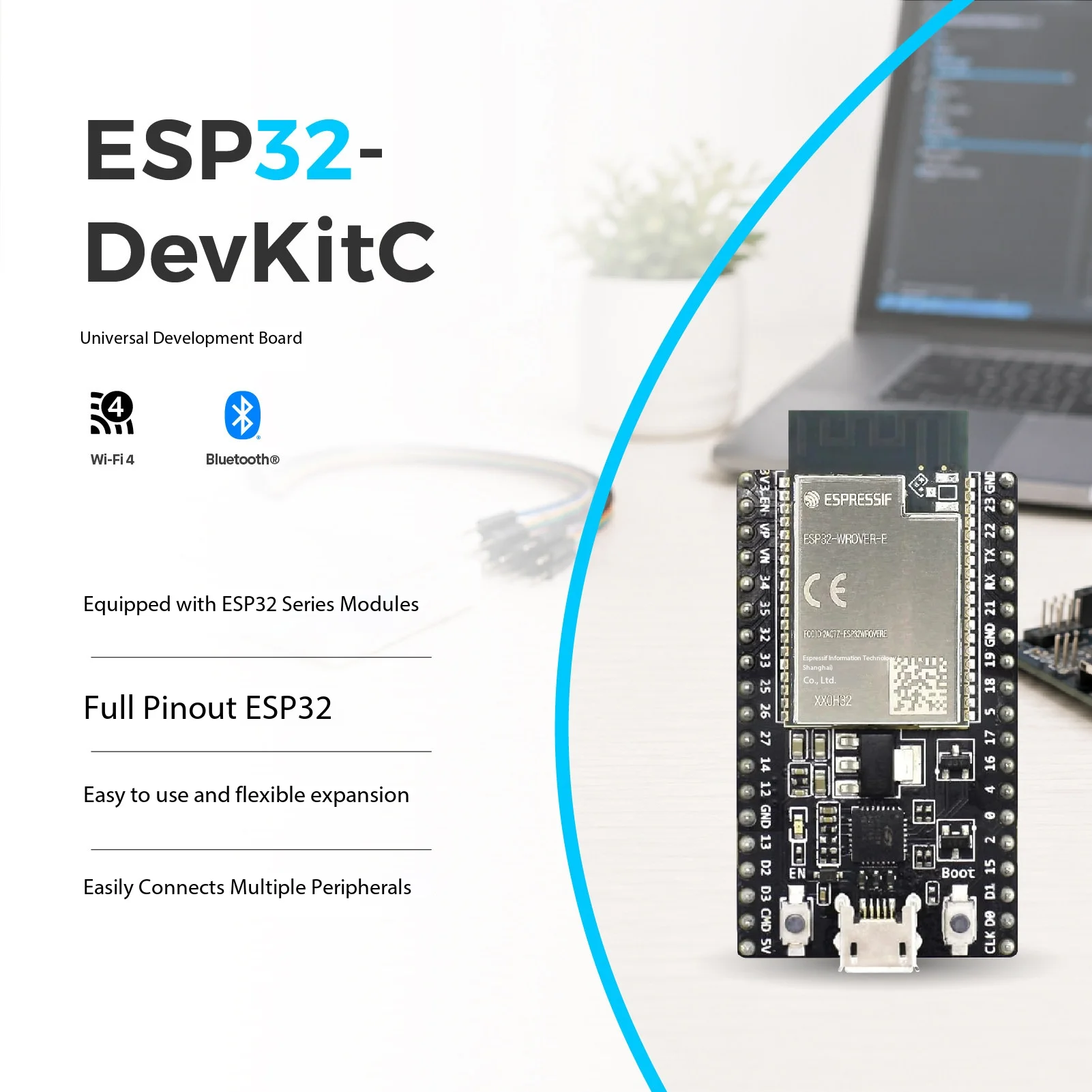 Espressif ESP32-DevKitC Core Board Wi-Fi Bluetooth Dual-Core MCU IoT Learning Lab Development Module