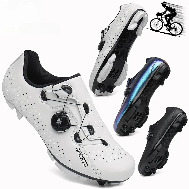 

MTB Cycling Shoes Men with Cleats Route Speed Road Bike Sneaker Racing Women Bicycle Mountain Spd Biking Footwear Mtb Blue