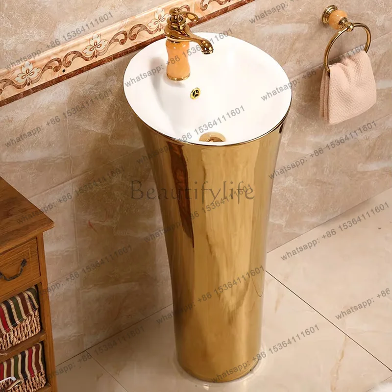 Personalized gold-plated washbasin one-piece washbasin with faucet