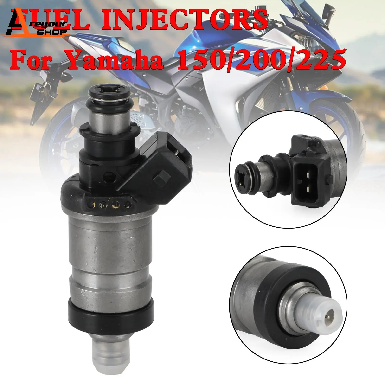 Areyourshop Fuel Injector 65L-13761-00-00 for Yamaha 150/200/225 HP 2 Stroke Motor Accessories