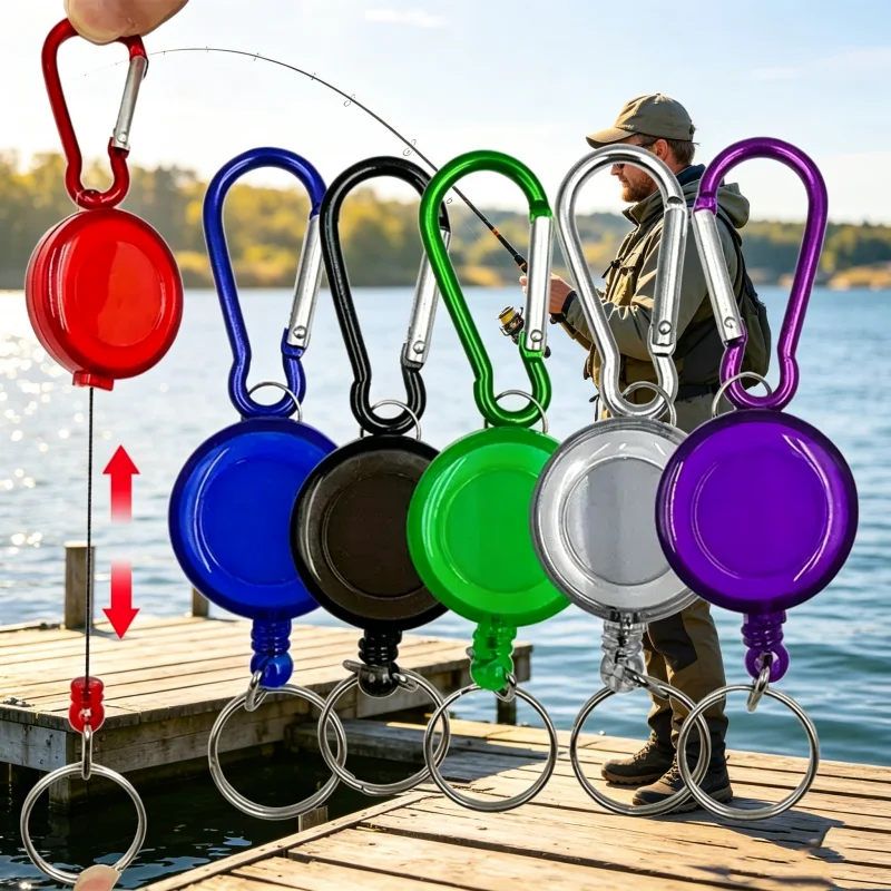 Fishing Slip Rope, Easy To Pull Buckle, Automatic Retraction, Anti Drop Rope, Fishing Rod, Anti Slip Rope