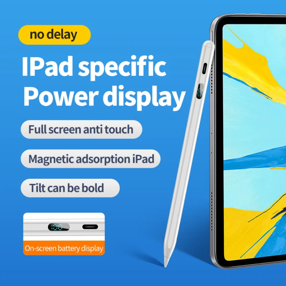 

Стилус с функцией предотвращения случайных касаний ладонью, магнитным креплением и индикатором заряда в реальном времени, аксессуар для планшетов с длительным временем работы