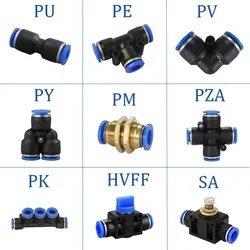 Pneumatic Fittings  PY/PU/PV/PE Water Pipes and pipe connectors direct thrust 4 to 16mm/ PK plastic hose quick couplings