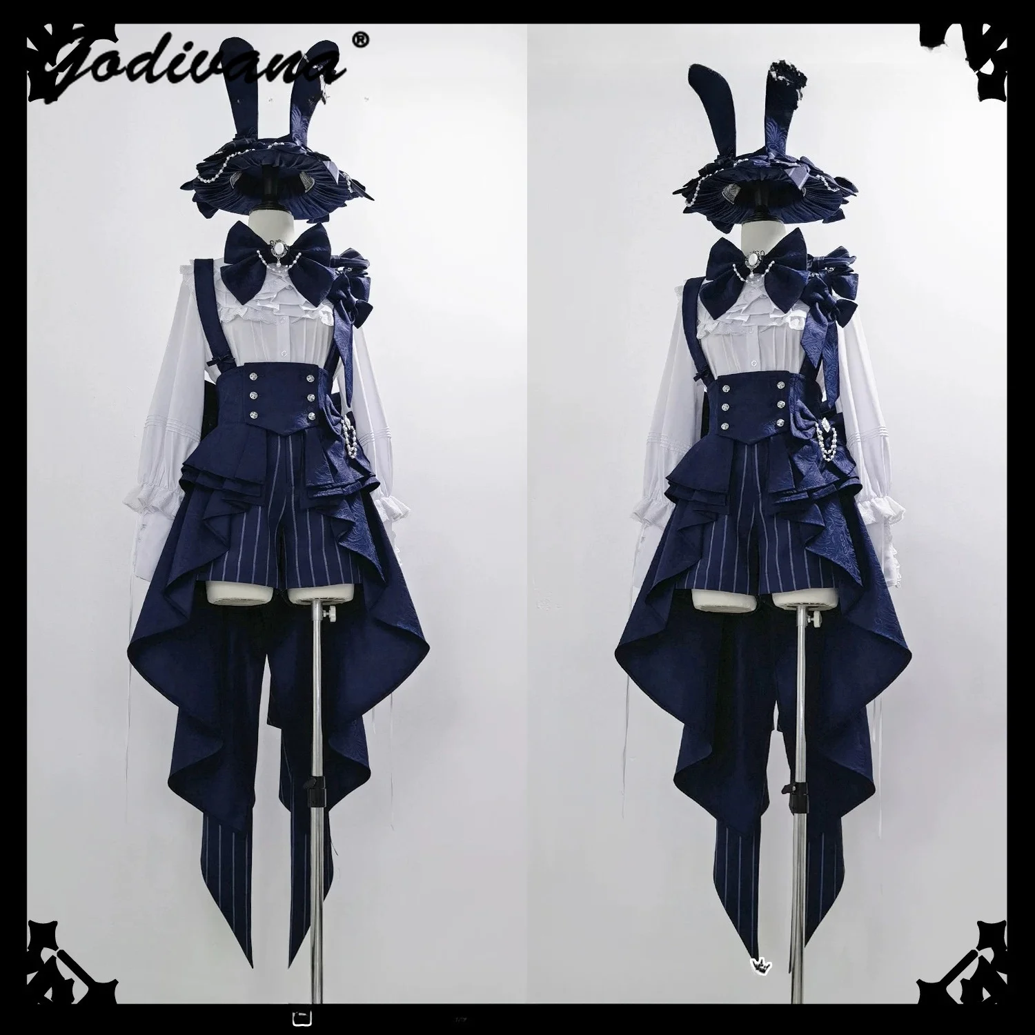 Lolita Prinzen-Stil Outfits Lolita Langarmhemd Jacquard-Gürtel und Shorts Süße Coole Cosplay-Kostüme