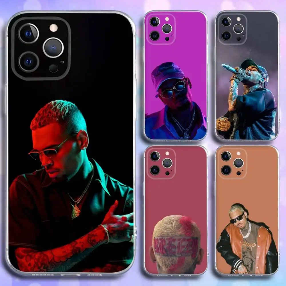 

Rapper Chris B-Brown Phone Case For iPhone 16e,16,15,14,13,12,11 Plus,Pro,Max,XR,XS,X,Plus,SE,Mini Transparent Soft Cover
