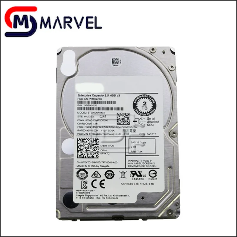 

For 2TB 2.5-inch SAS 12Gbps 7.2K FVX7C ST2000NX0433 server hard disk