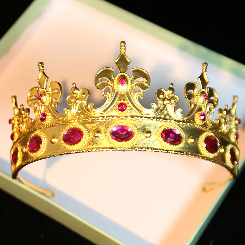 Multi color Baroque alloy bridal crown, used for prince, queen, cake decoration, weddings, parties, birthdays, photography, ban