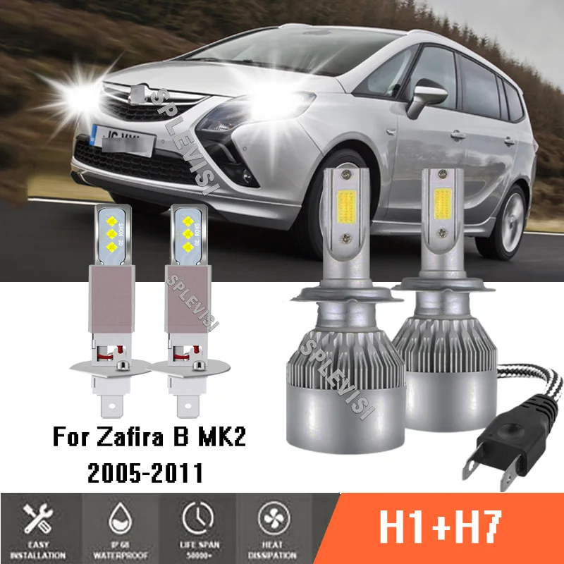 

4x 448 477 499 6000K White High Low Beam Headlight Bulbs Car Lamp For Vauxhall Zafira B MK2 2005-2011 2006 2007 2008 2009 2010