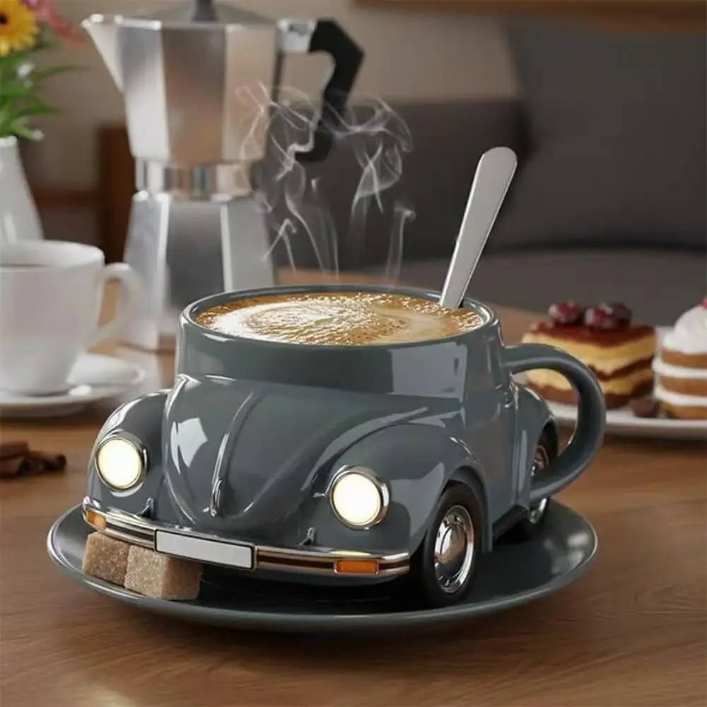 Handmade Beetle Shaped Coffee Cup Unique Car Design Novelty Mug Ideal Gift for Fans