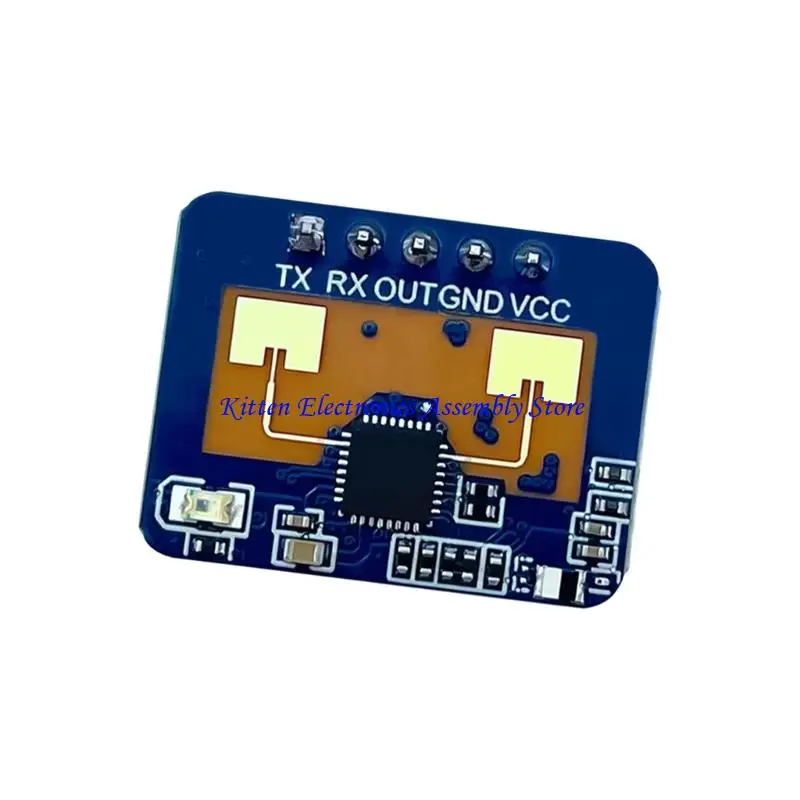 96GD Compact Square 24GHz Module Soldered Header Pins Wireless Enable Low Power Circuit Design