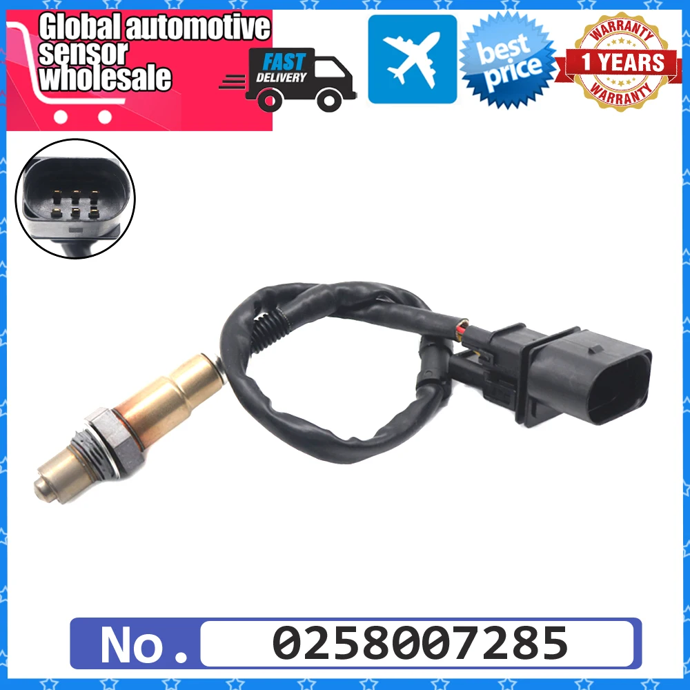 NEW Air Fuel Ratio Lambda O2 Oxygen Sensor For Volkswagen GOLF Passat POLO AUDI A3 A8 1.6/3.0/3.2/1.4L 0 258 007 285 0258007285