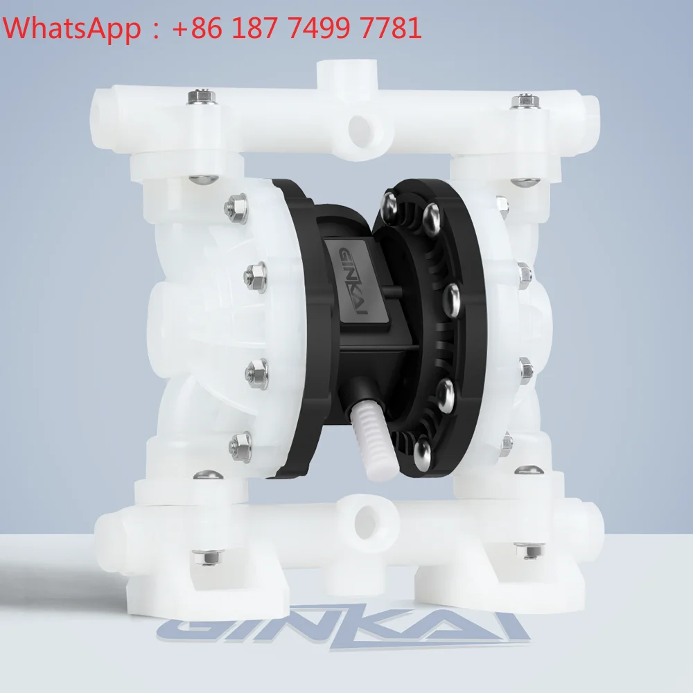 1/2 Inch 15mm Full Plastic Threaded Pneumatic Double Diaphragm Pump Acid Corrosion Resistant Industrial Pump