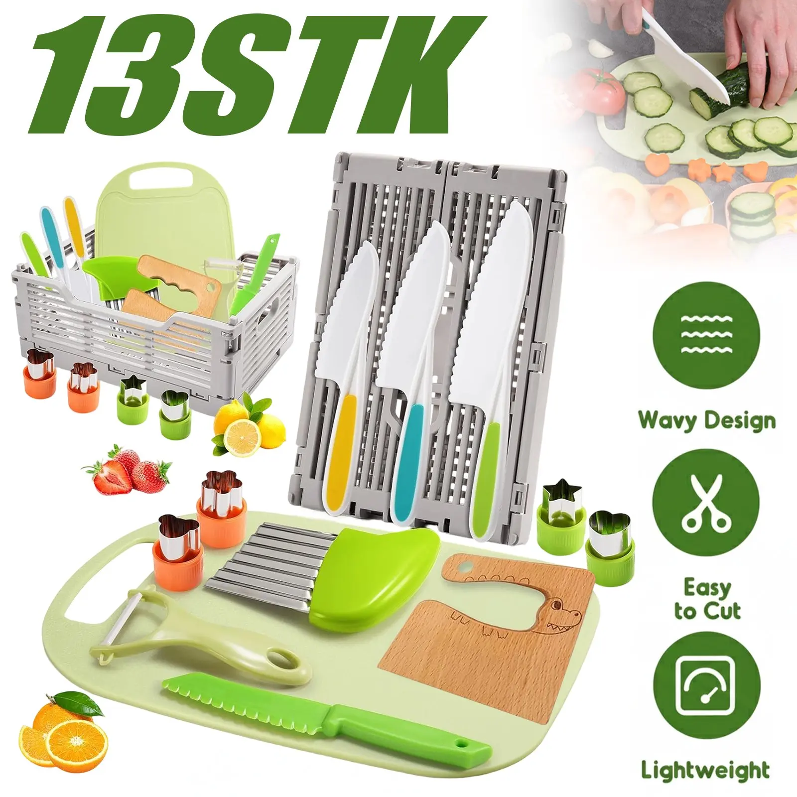 Juego De Accesorios De Cocina Con Frigorífico, Comida Y Cesta De La Compra – Juguete De Rol Educativo Para Niños Y Niñas Desde 3 Años