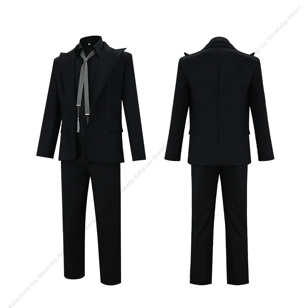 GO Crowley Cosplay Costume Black Slim Fit Suit Demon Elegant Retro Blazer Pants Set For Adult Men Halloween Party Outfit view 3