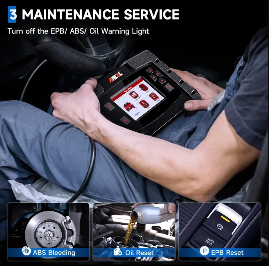 ANCEL FX5000 Scanner automobile OBD2 – Diagnostic complet des systèmes EPB, ABS, purge d'huile, réinitialisation – Outil de diagnostic automobile avec mises à jour gratuites à vie