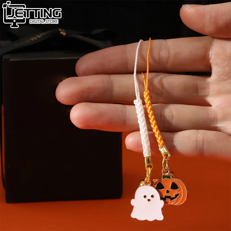 Halloween Ghost Pumpkin Phone Chain Lanyard Simple Charm Non-Slip Cellphone Case Rope Jewelry Women Gifts Anti-Lost Hanging Cord