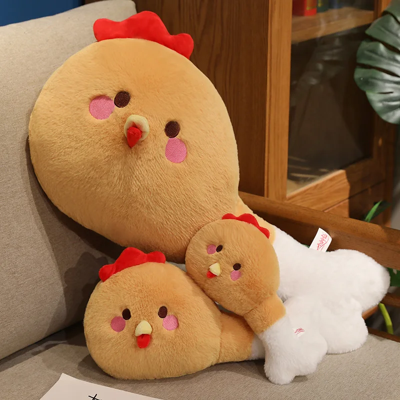 25-60cm kawaii dos desenhos animados simulação anime frango perna tesouro brinquedo de pelúcia bonito frango perna criativo artesanal boneca