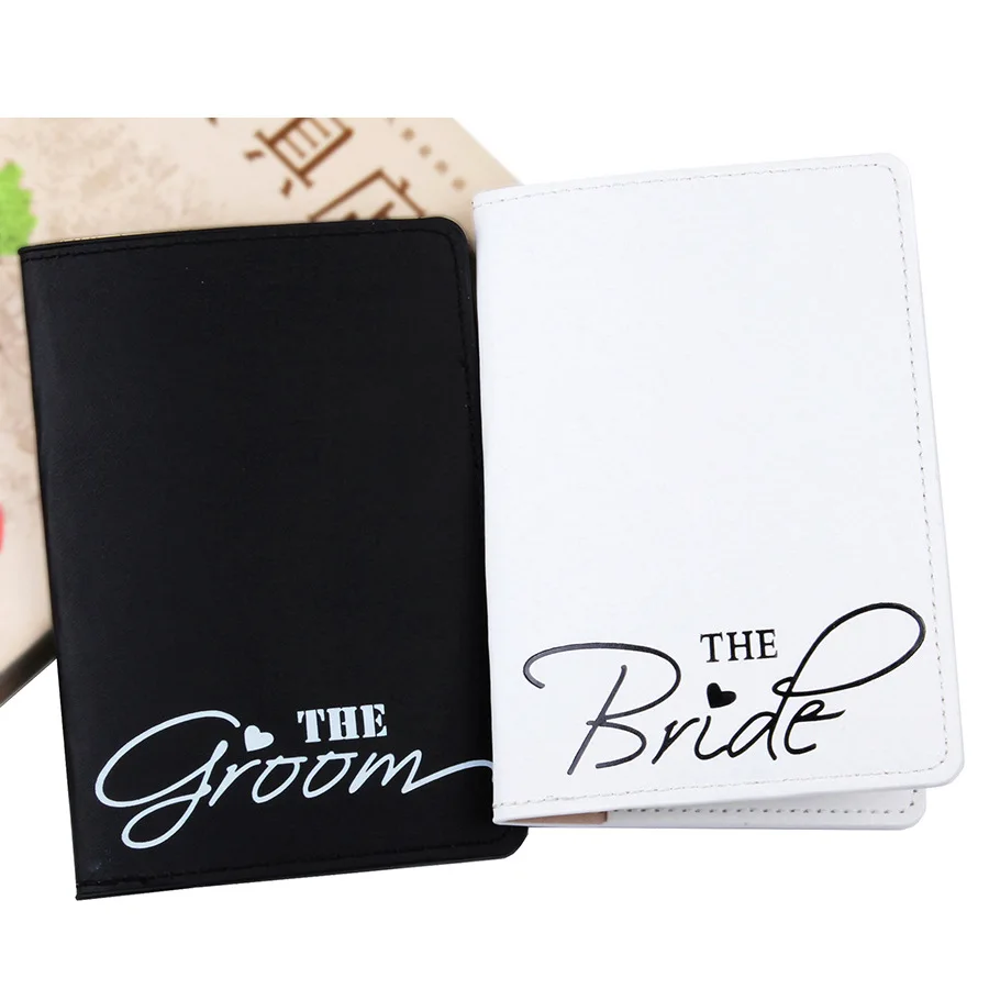 Bride Groom Luggage Tag Passport Covers Honeymoon Travel Married Wedding Engagement Bachelorette Party Bridal Shower Gift