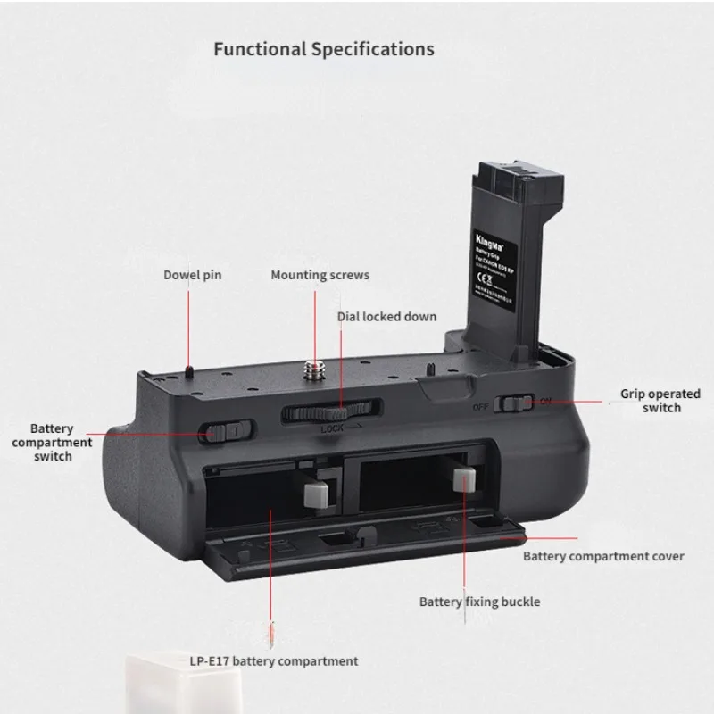 Imagem -03 - Canon-eos r8 Câmera Battery Grip Substituição Eg-e1 Trabalhar com Lp-e17 Bateria