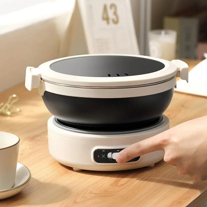 220V Electric Cooking Pot Portable Multi Cooker Dormitory Travel Folded Rice Cooker Split Hot Pot Electrical Capabilities