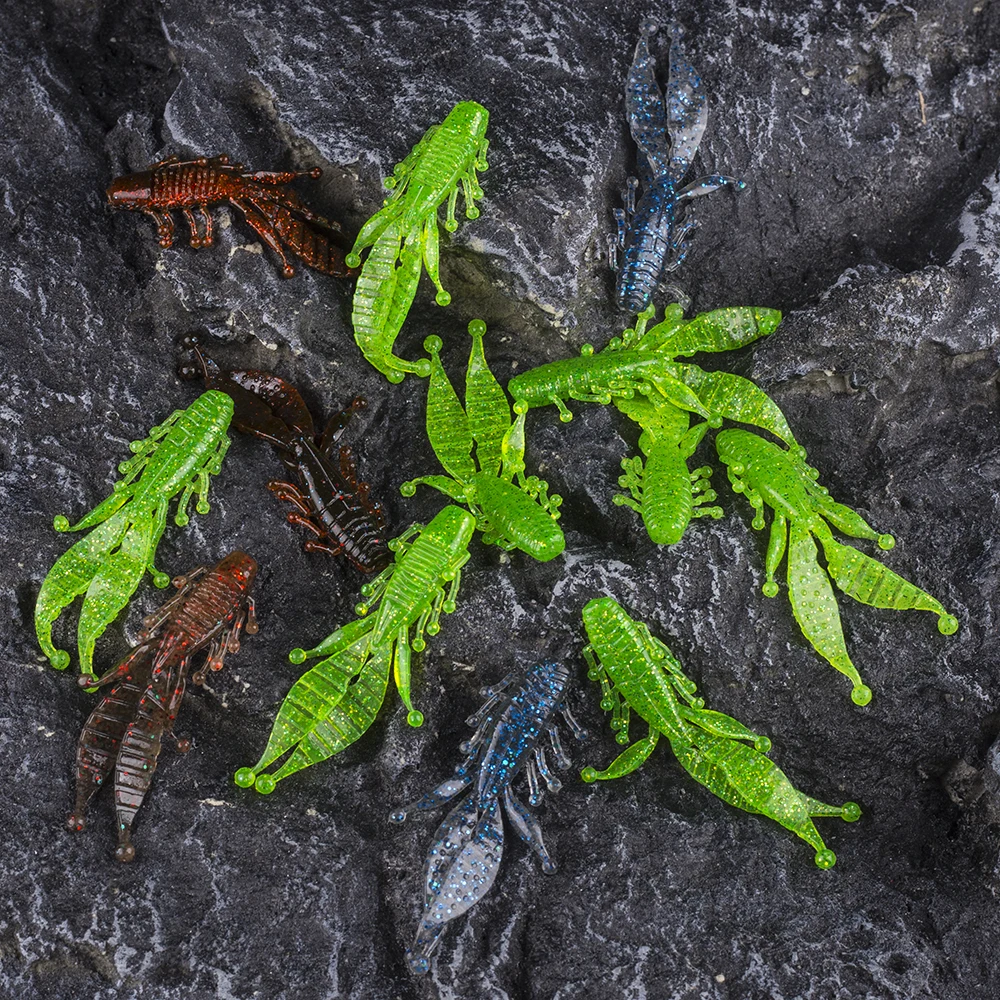 Chan's Huang 8PCS Sinking Soft Plastic Fishing Lures Jigging Tackle 9CM 5.9G Shrimp Bait Black Bass Killer Soft Bait Wobblers