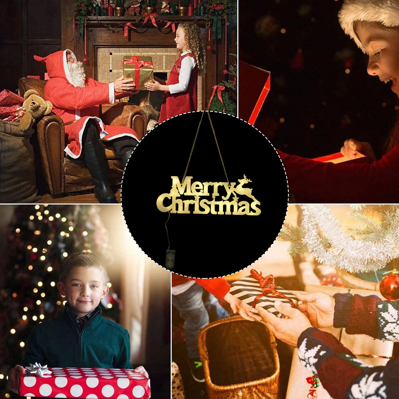 

Merry Christmas Letter Light Board Outdoor Atmosphere Lights Hanging Garland Decor for KTV Bar Garden Patio Shop Window