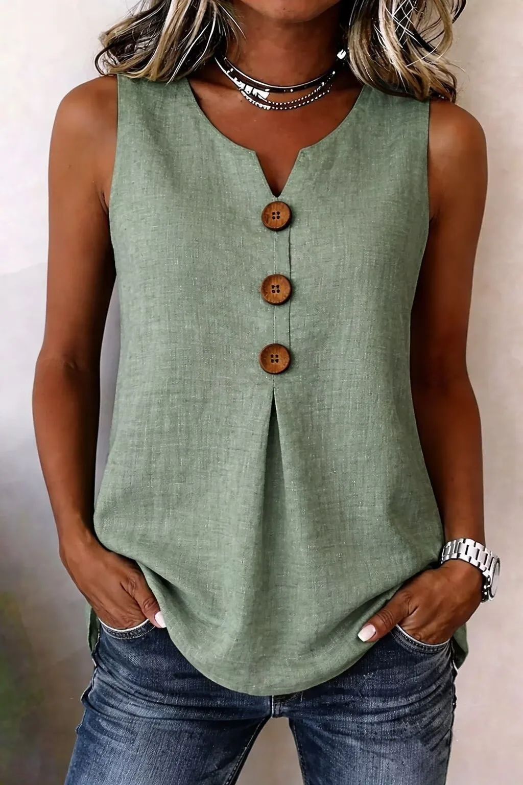 Aurelia Linen Button Vest S3a9c1701133348a4868c53d1b63d58059