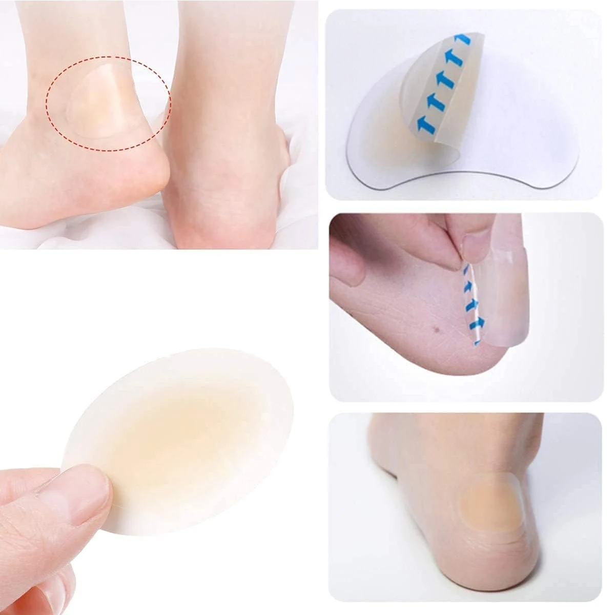 15 Pieces Blister Plasters Invisible Hydrocolloid Gel Blister Bandages Blister Cushion Pad for Heel Foot Toe and Guard Skin