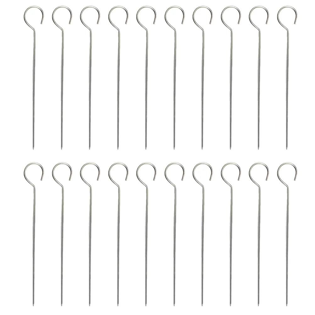 

20pcs Stainless Steel Goose Tail Needle 15 5cm BBQ Skewers Reusable Grilling Sticks Outdoor Barbecue Tools Kebab Sticks