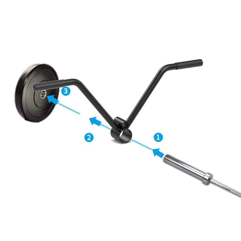 T Bar Row Barbell Handle, Solid Steel V Straight Landmine Attachment, Fits 1 & 2 Inch Olympic Bars, Home Gym Equipment