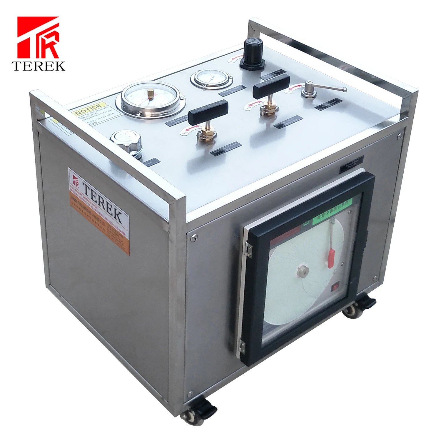 600bar Pneumatic liquid booster pump for pipe hydrostatic pressure testing machine with recorder