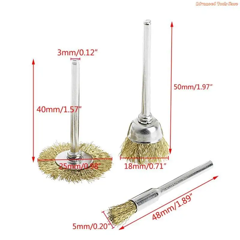 9 فرشاة نحاسية سلك عجلة فرش مطحنة القالب أداة كهربائية دوارة للحفارة W91B #6