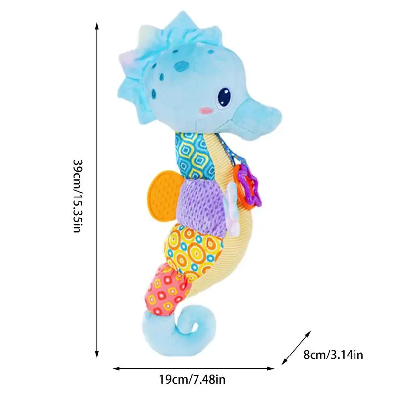 씨호스 봉제 장난감, 뮤지컬 씨호스 박제 동물, 부드러운 감각 장난감, 아기 딸랑이 봉제 반지, 박제 동물 장난감