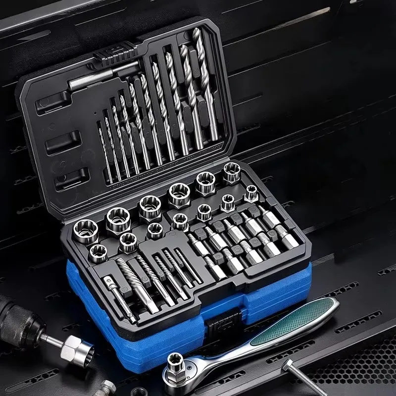 Multi Spline Nut Bolt Extractor Set Broken Screw Remover Tool High Strength Alloy Steel for Rusted Stripped Damaged Fasteners