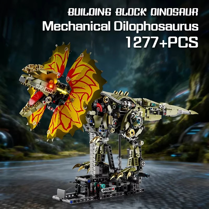 

Технические механические конструкторы: Дилофозавр, Тираннозавр Рекс, динозавры Юрского периода, MOC-блоки, игрушки для детей, подарки