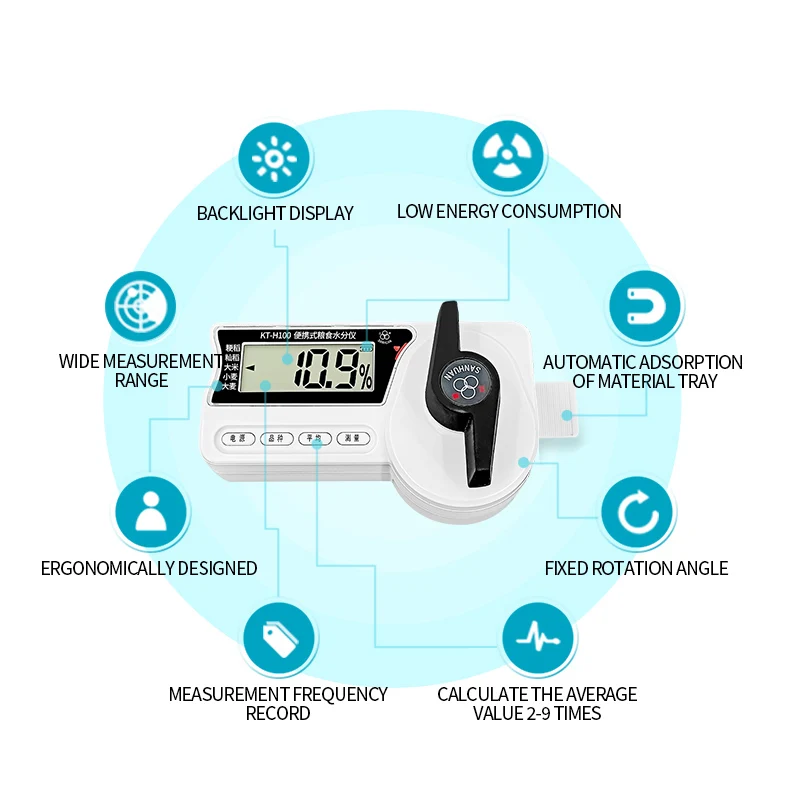 Portable Digital Moisture Meter for Rice Paddy Corn Coffee Bean Seeds for Testing Grains  KT-H100 - Image 3