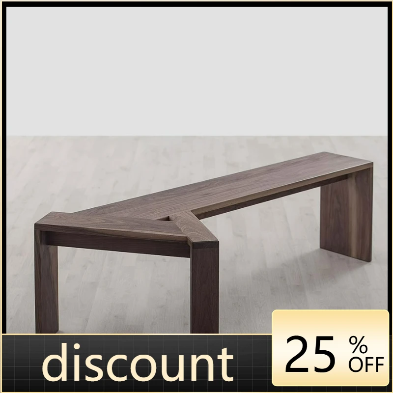 LTT solid wood dining table bench entrance shoe change stool household simple wind triangle stool