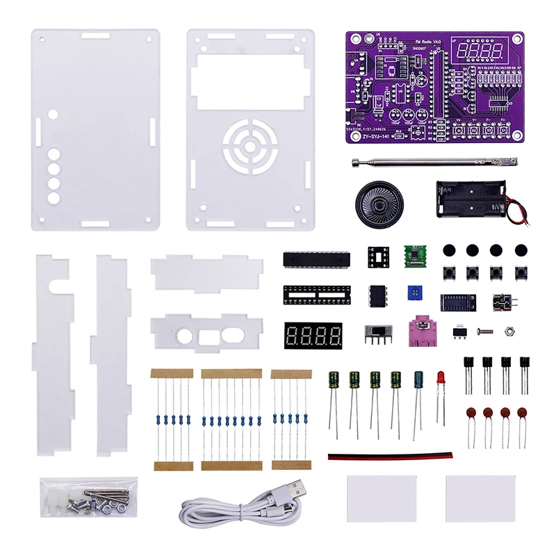 DIY FM Radio Electronic Kit Adjustable Frequency 87-108MHz Digital Display Soldering Project Practice Solder RDA5807S