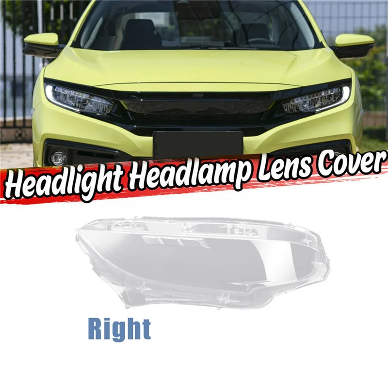 

2X крышка объектива правой фары для Honda Civic 2016, 2017, 2018, 2019, светодиодная линза для фар, абажур, крышка для автоматического освещения