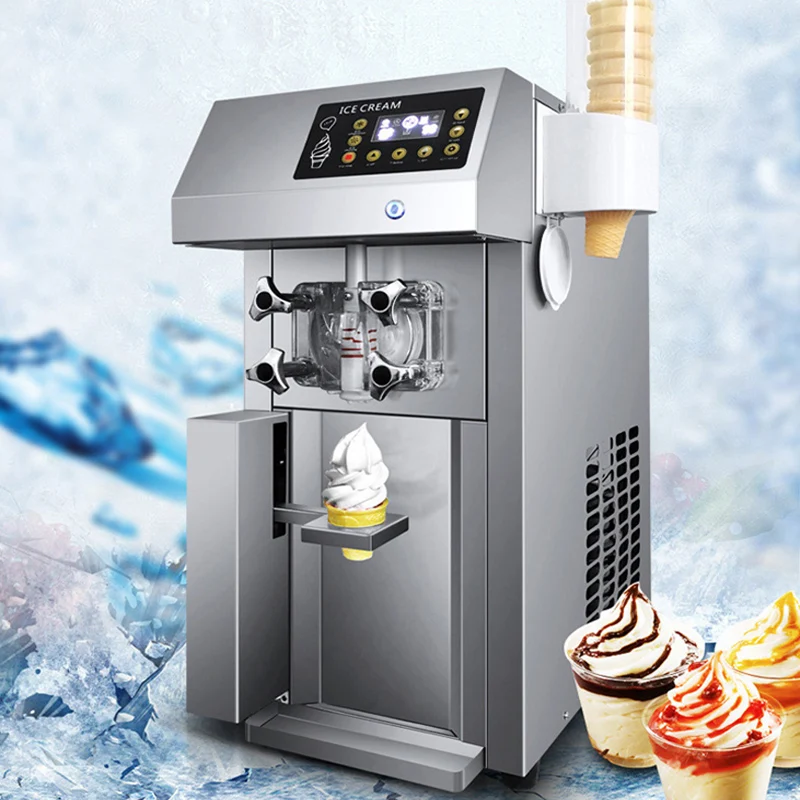 110/220V Commercial Ice Cream Maker Machine 8.5L Cylinder Soft Serve Machine Single Flavor Gelato Yogurt Making Vending Machine