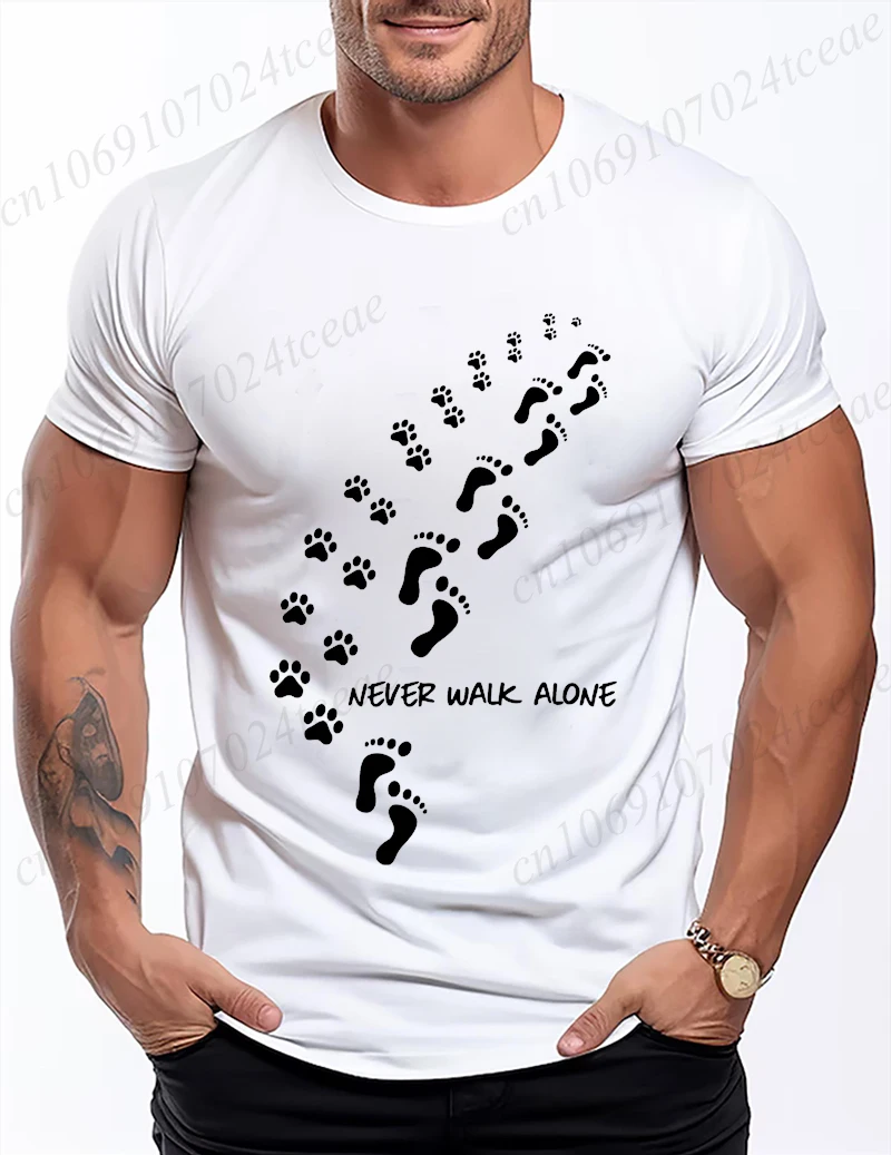 Funny Men's Never Walk Alone Graphic Tee Casual Classic Men T Shirt Women Tops Tee Shirt Short Sleeve T-shirts Fashion T-Shirts