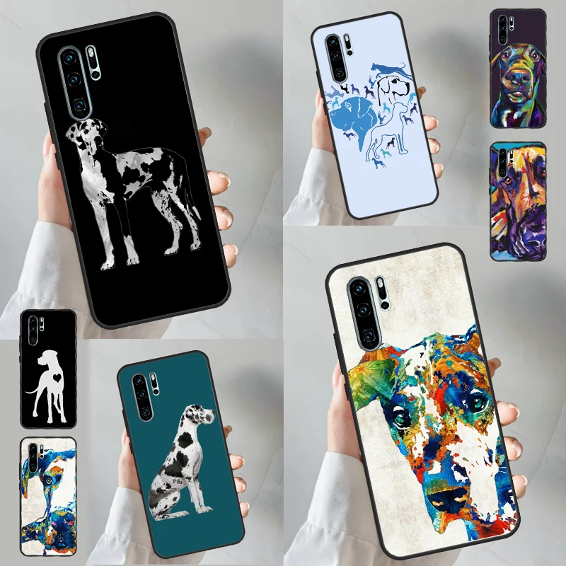 Great Dane Dog Watercolor Case For Huawei Nova Y70 Y60 Y90 Y91 Y61 9 10 SE 11i 8i 7i 3i 5T P30 P40 Lite P60 Pro Funda