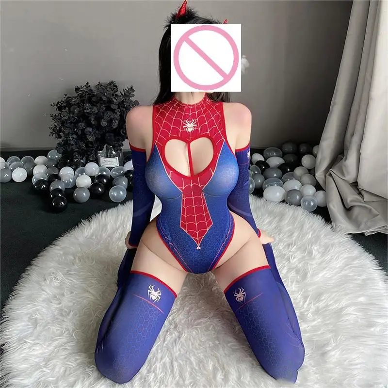 Crotchless Bodysuit Anime Girl Spider Woman Uniform Sexy Cosplay Lingerie She Venom Halloween Jumpsuit Erotic Pajamas Sex Set 18