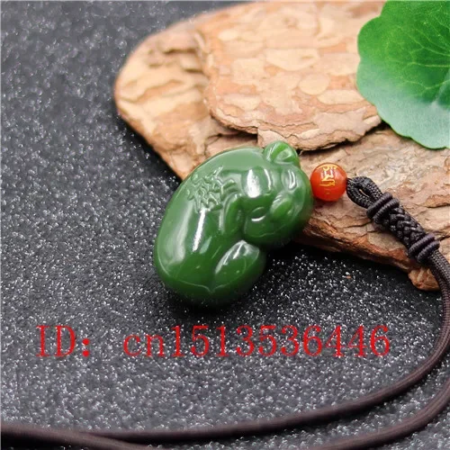 

Wholesale Fortune pig Jade Pendant Natural Chinese Green Beads Necklace Charm Jewellery Fashion Lucky Amulet Gifts for Women